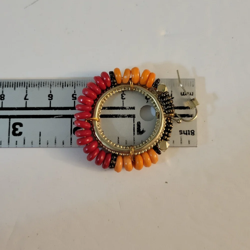 Tribal Style Circle Hook Back Earrings